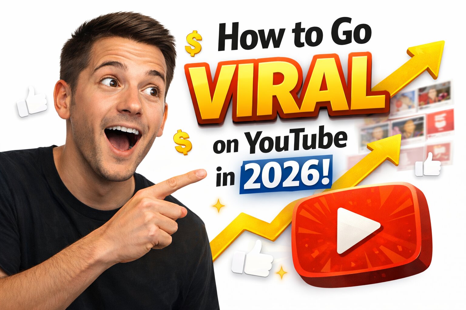 How to make YouTube video go viral fast strategy 2026 high CTR thumbnail example